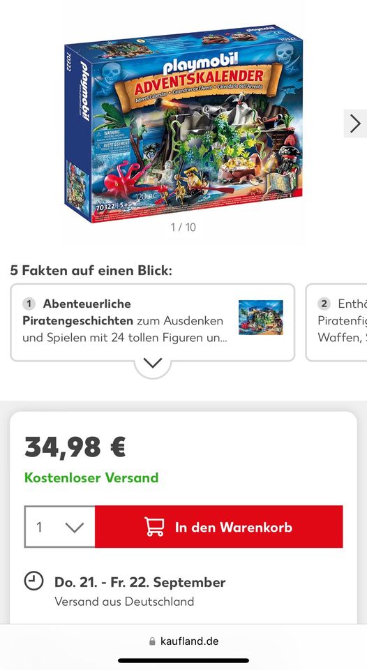 PLAYMOBIL Adventskalender Schatzsuche in der Piratenbucht - neu in Löhne