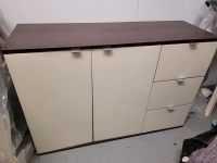 Kommode Sideboard cremefarben mit Glasfront und Holzseiten Wandsbek - Hamburg Sasel Vorschau