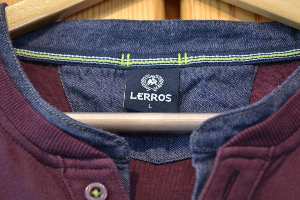 2x Lerros LA Shirt Gr. L Herren weinrot + blau neuwertig in Herford