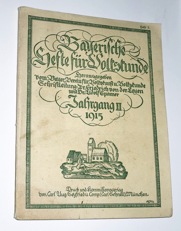 Bayerische Hefte für Volkskunde 1915 Heft 1*Krieg*Bilder Schlacht in Oy-Mittelberg