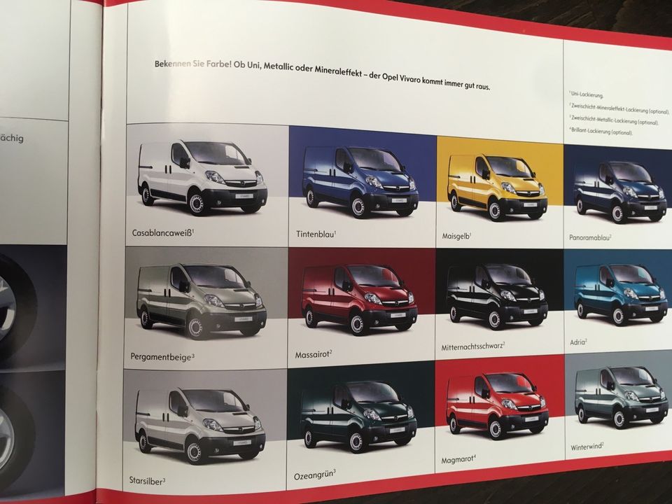 GM Opel Vivaro Flyer Werbung Faltblatt Broschüre in Kall