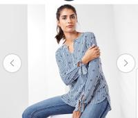 Tchibo TCM Damen Hemd Bluse Oberteil Shirt blau 40ML Blumen Hessen - Großkrotzenburg Vorschau