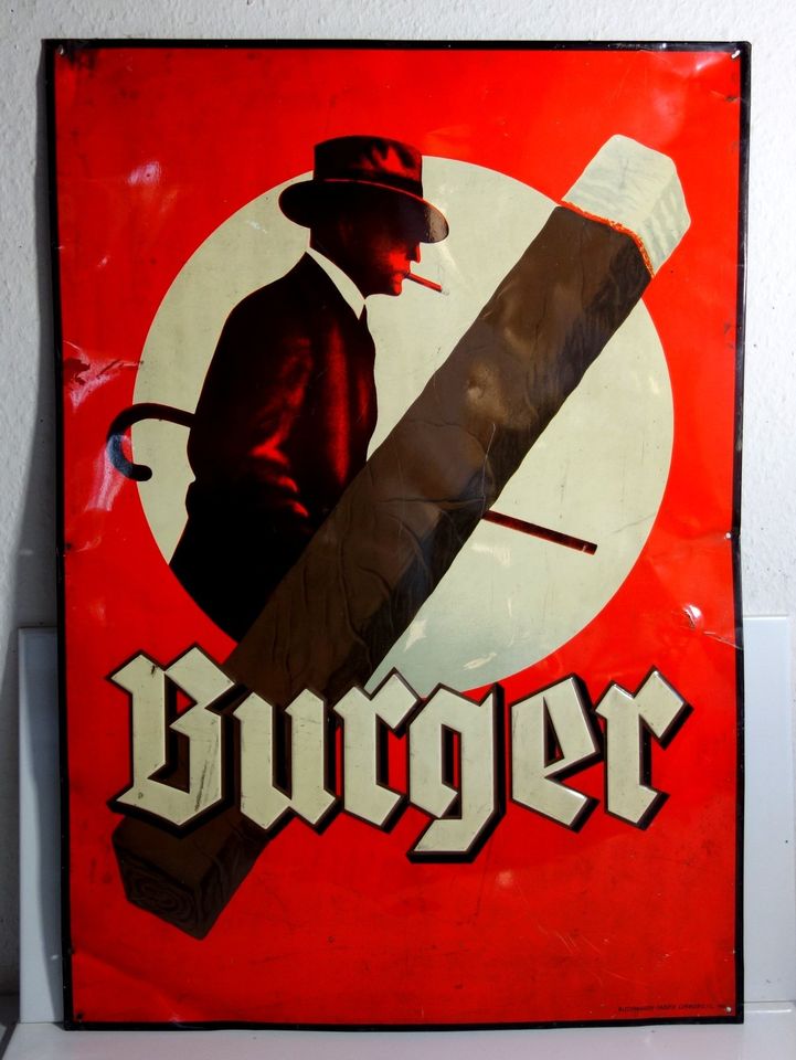EXTRA RARE !!!Burger Werbung Reklame altes Blechschild 70 x 50 cm in Gelnhausen