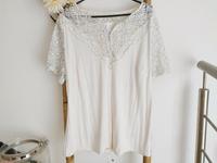 XL 44 46 Sheego Shirt T-Shirt Tunika creme weiß Spitze Sachsen-Anhalt - Genthin Vorschau