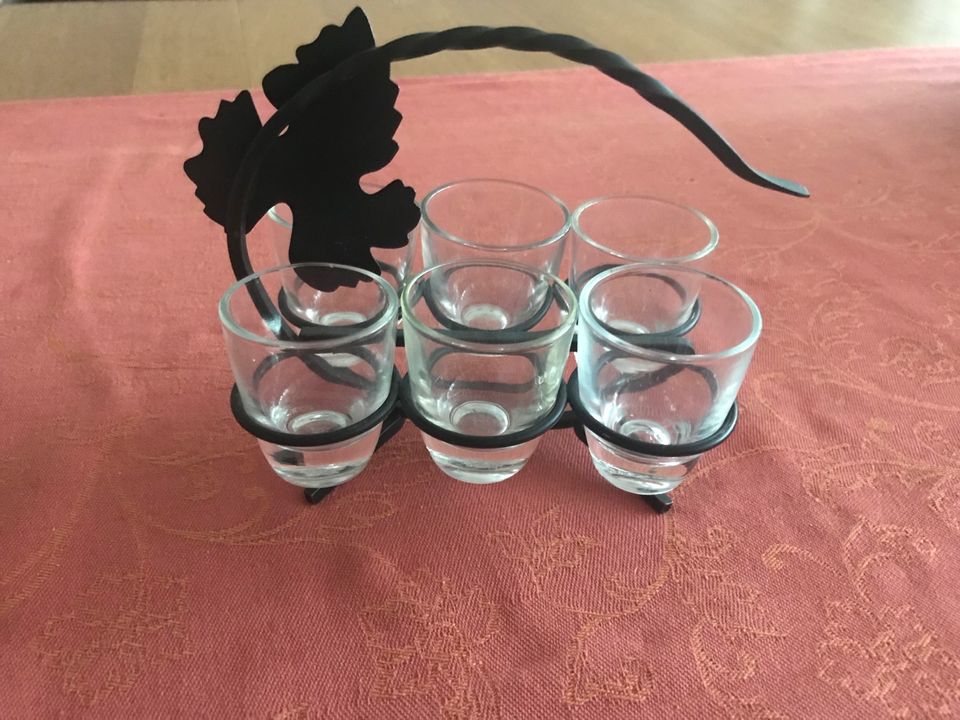 Schnapsglas-Set Schmiedeeisen mit Weinblatt Vintage in Dinkelsbuehl