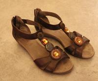 Gr. 37 (4H) Leder Sandale Sandalette Pumps braun Schleswig-Holstein - Hohenwestedt Vorschau