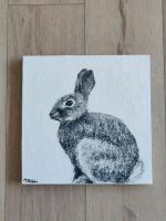 Kaninchen Hase Tierbild Wandbild Unikat KunstPortrait Leinwand öl Nordrhein-Westfalen - Oberhausen Vorschau