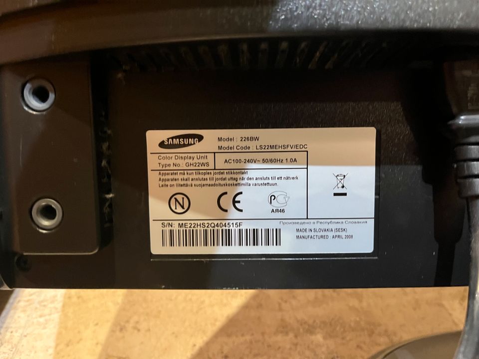 Samsung Monitor, 22 Zoll, schwarz, gut in Bad Wildungen