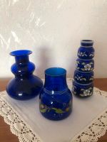 Blaue Vasen/ Dekoration Glas (DDR, Vintage, retro) Sachsen-Anhalt - Magdeburg Vorschau