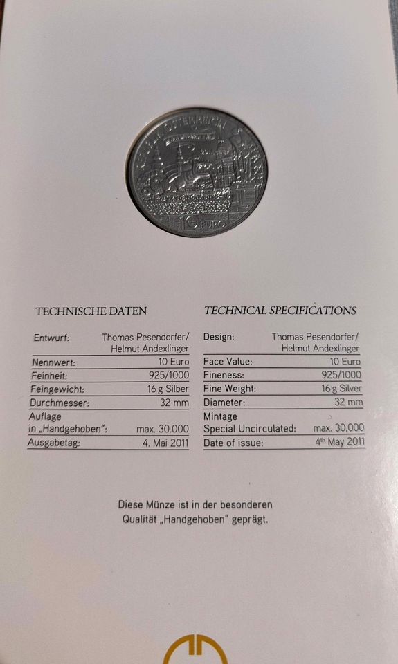 10€ Silbermünze "Der Lindwurm in Klagenfurt" in Neuwied