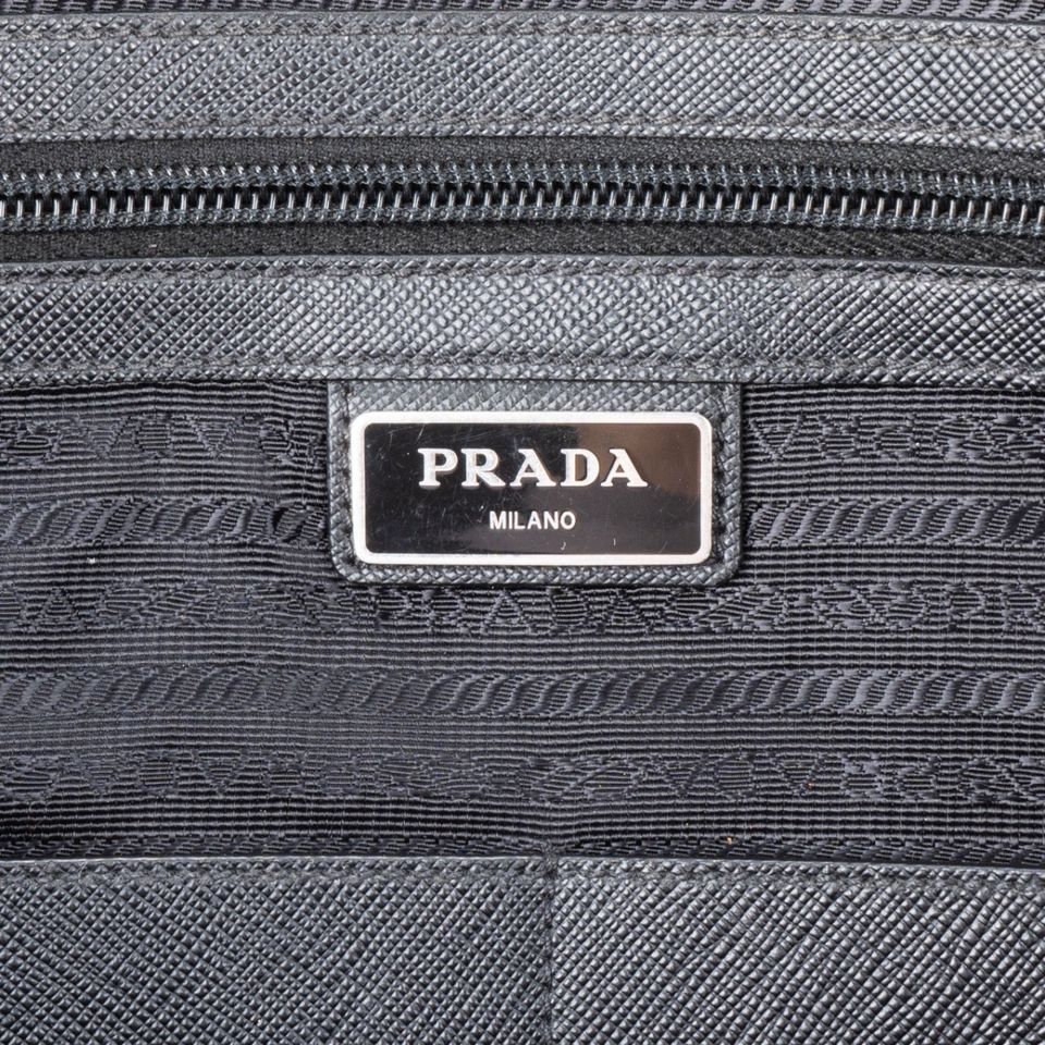 Prada Black Nylon Triangle Business Bag in Halle