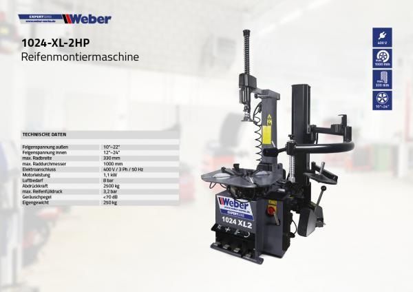 PKW Reifen Montiermaschine Weber 1024-XL2HP NEU Versand kostenlos in Wenden