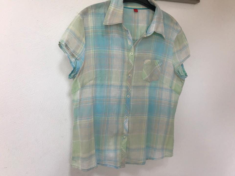 ESPRIT Sommer-Bluse L 38/40 pastell-farben beige mint-grün in Brücken (Pfalz)