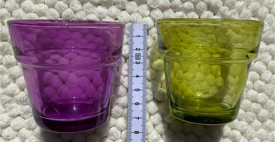 ✨ zwei kleine lila und grüne Teelicht Gläser ✨ Deko ✨ Glas in Geilenkirchen