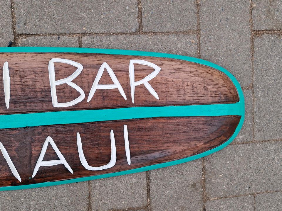 Surfboard Holzschild Tiki Bar Maui Schildkröte türkis Deko 100cm in Voerde (Niederrhein)
