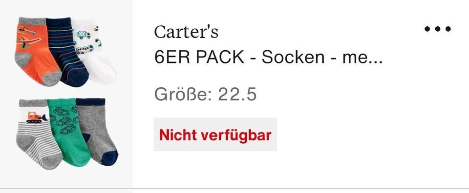 Carter's 6er Pack Socken Set bunt Bagger Flugzeug Bus Gr. 22 - 27 in Göppingen