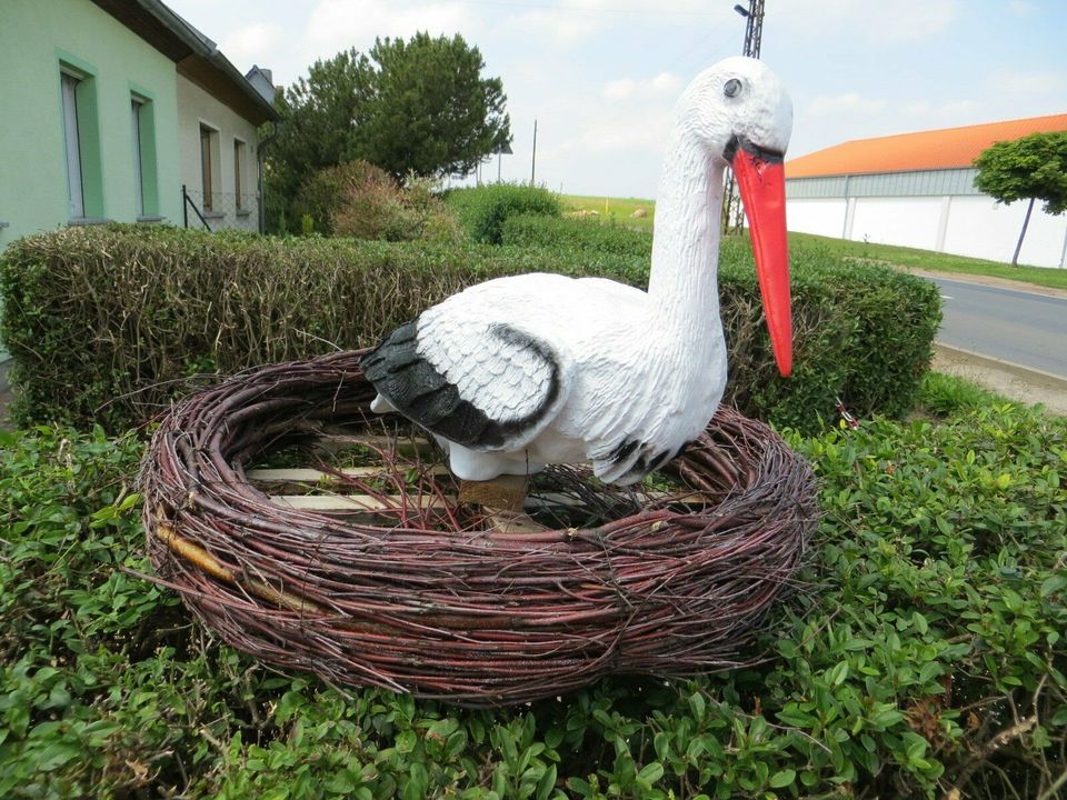 Storchennest 80 cm + Storch Birkenreisig Neu inkl. Versand in Wimmelburg