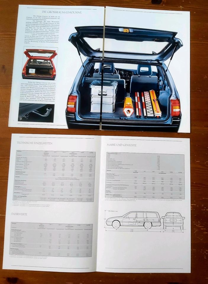 Prospekt Opel Omega A Caravan 1986 + Technik in Hannover