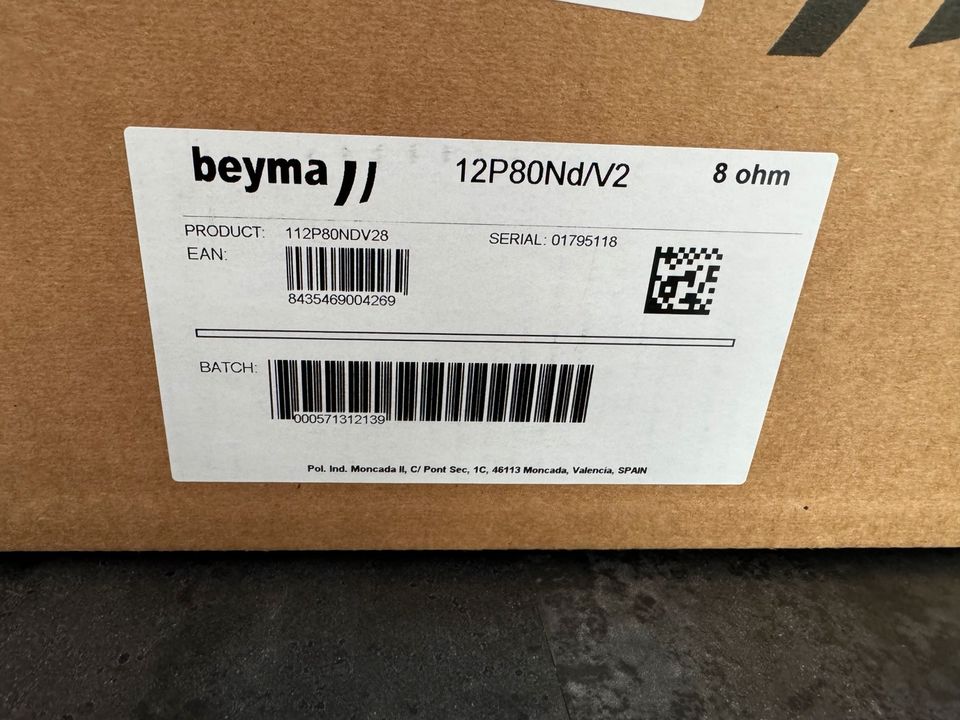 Beyma 12P80ND V2 Chassis Lautsprecher NEU + OVP mit Garantie in Holzgerlingen
