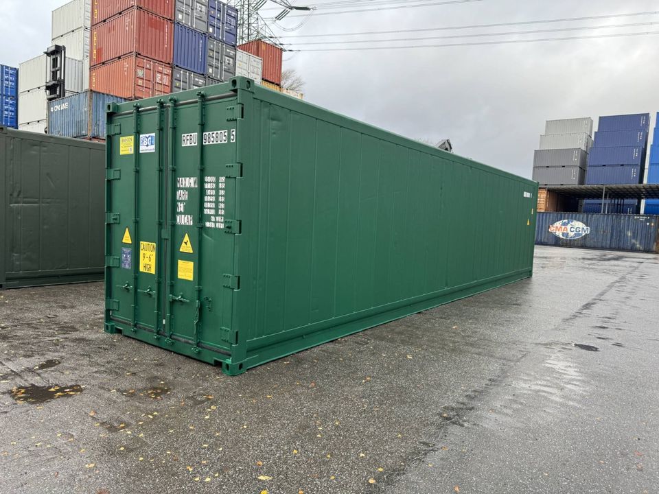 40 Fuß High Cube, Bj. 2014 / Kühlcontainer kaufen / Kühllager Thermo King Kühlaggregat mit Speziallackierung in RAL 6005 Moosgrün in Hamburg