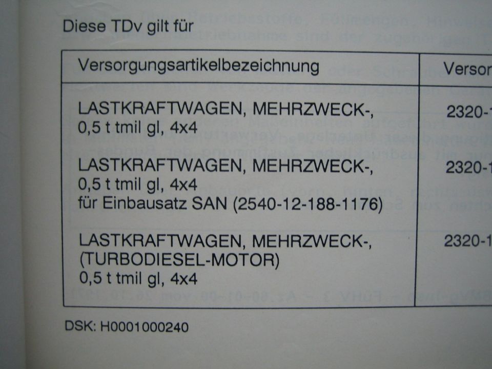 VW Iltis 2 TDV Wartung , Feld- u.Truppeninstandsetzung Teil 3 + 4 in Sinsheim