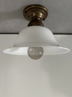 Jugendstil Deckenlampe Messing mit Glasschale handgefertigt E27 Stuttgart - Stuttgart-Süd Vorschau