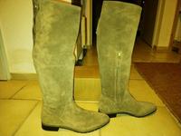 Overknee Stiefel von Zara Größe 38 Wildleder oliv grau Baden-Württemberg - Östringen Vorschau