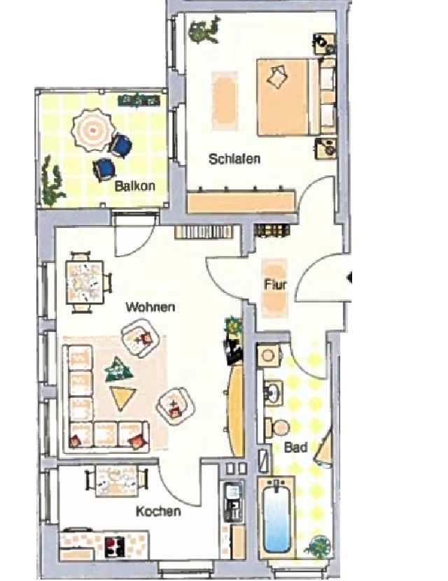 2-Raum Wohnung mit heller Küche, Balkon und viel Sonnenschein in Chemnitz