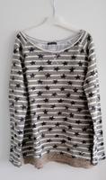 Sweatshirt, Pullover, beige gestreift, Sterne, Spitze, Gr. M Bayern - Marktredwitz Vorschau