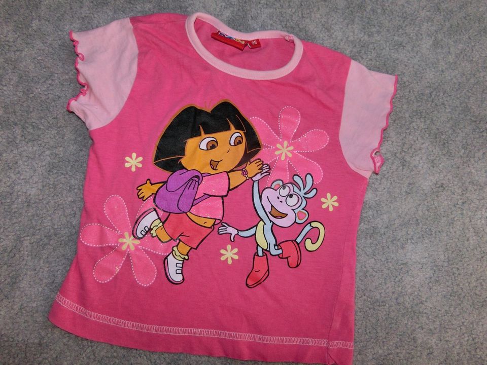 DORA Mädchen Shirt 98 Pink Äffchen GLITZER DRUCK MOTIV lustig in Dettingen an der Iller