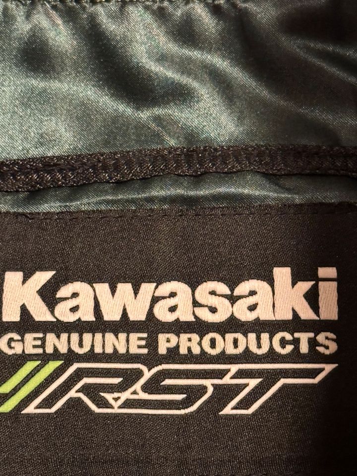 Kawasaki Motorradjacke London Lederjacke Olive L in Brandis