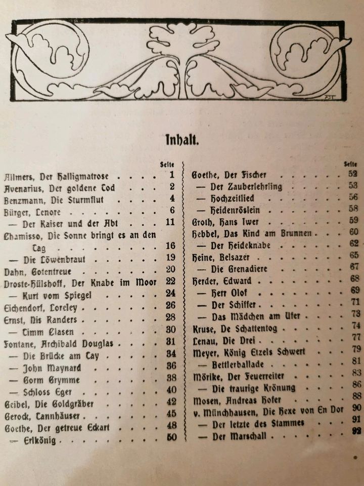 Antikes Buch 19. Jahrhundert Deutsche Balladen Born in Mannheim