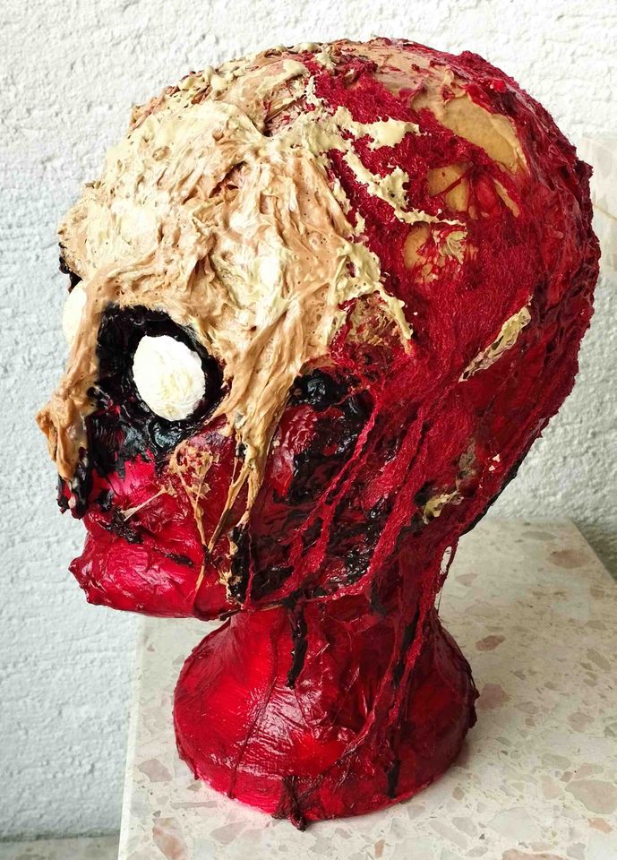 Zombiekopf lebensgroß Latexoberfläche Unikat Halloween Horror in Worms