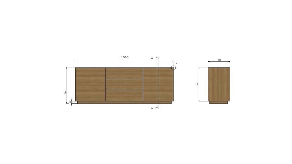 Sideboard 'Ben' 200 cm - Weiß lackiert - inclusive Lieferung in Nahe