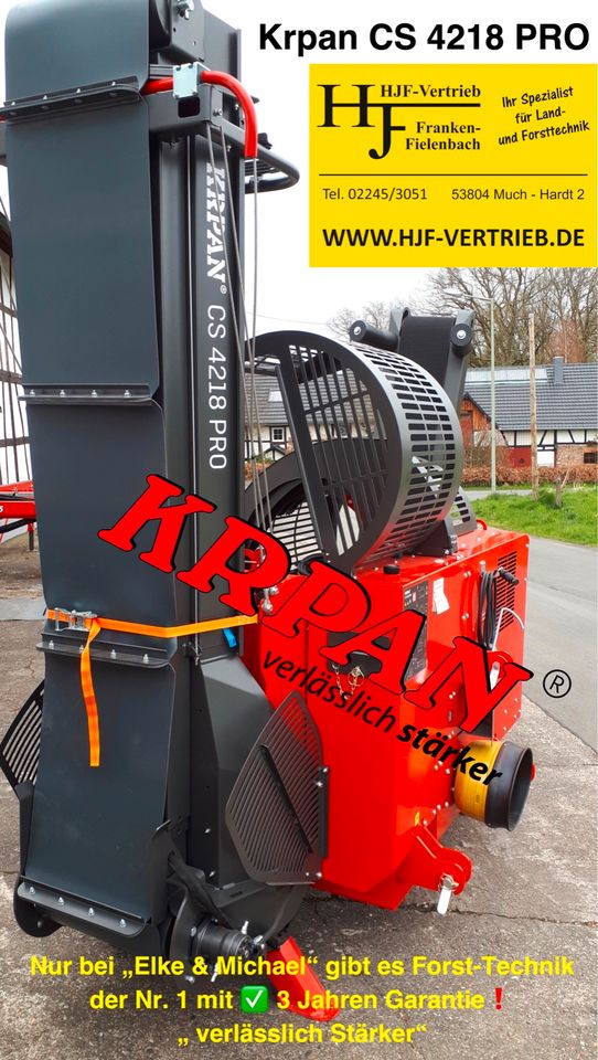⚠️ Krpan® CS 4218 Pro, Sägespalter, Brennholzautomat in Much