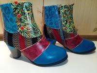 Hippie Stiefeletten, Kunstleder modisch bunt, Absatz 7cm Niedersachsen - Isenbüttel Vorschau