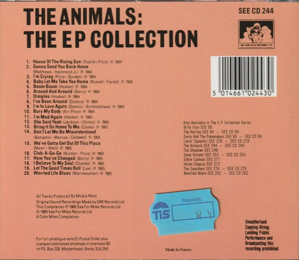 The Animals ‎– CD - The EP Collection UK 89 / NEU in Vienenburg