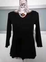 Schwarzes EDC Shirt mit 3/4 Armlänge und goldener Ziernaht Hessen - Glashütten Vorschau