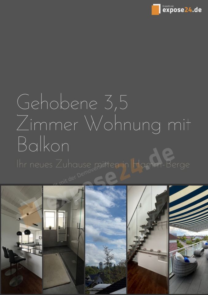Gehobene 3,5 Zimmer Wohnung mit Balkon in Hamm Berge in Hamm