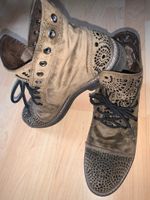 Stiefelette Olive schwarze Steinchen Duisburg - Duisburg-Mitte Vorschau