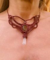 Amulett mit Bergkristall, Macramee Kette, Wicca, Goa Bayern - Augsburg Vorschau