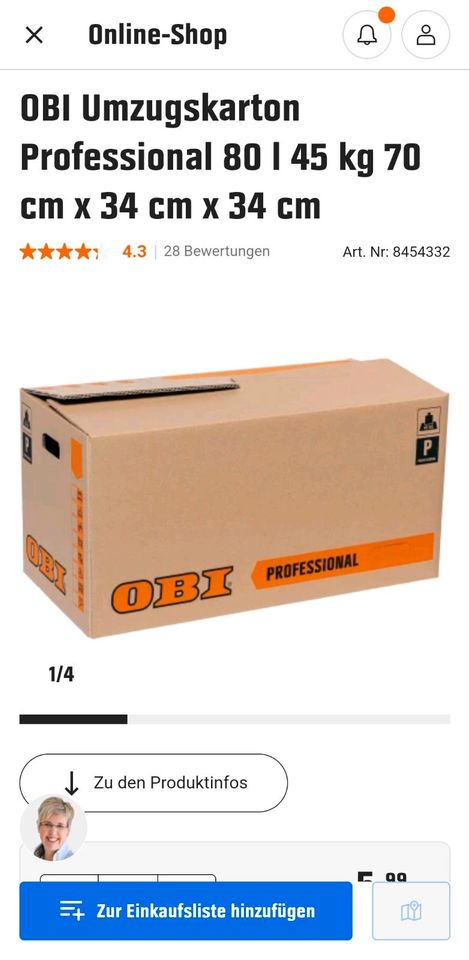 6x neue OBI Umzugskarton in Peiting