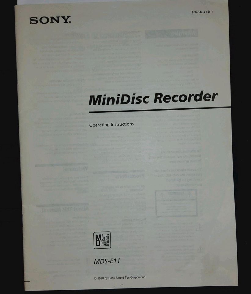 Sony MDS-E11 Minidisc Recorder in Kiel