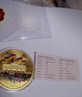 Münze Fall der Mauer, 7 cm Durchmesser, vergoldet  110 g Brandenburg - Neuenhagen Vorschau