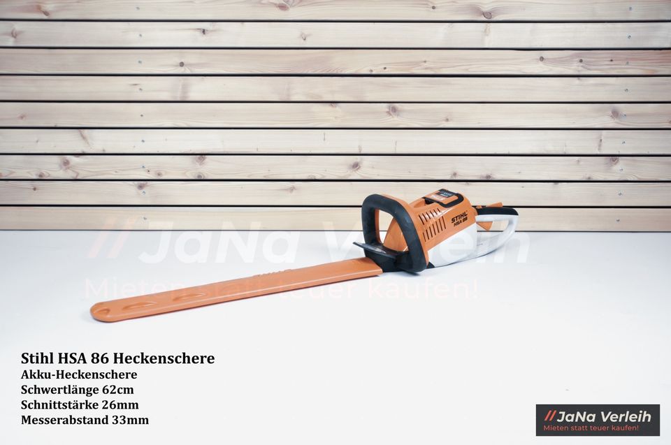 Stihl HSA 86 Akku Heckenschere Profi 62cm mieten in Porta Westfalica