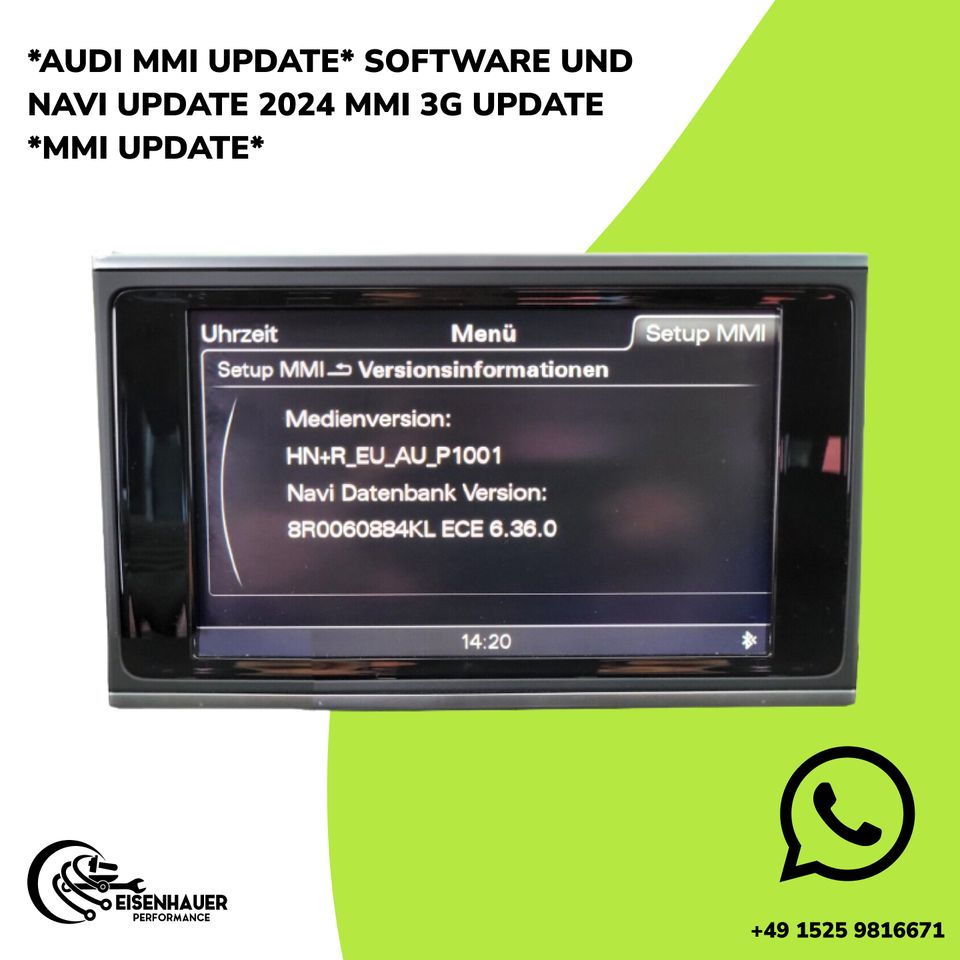 *AUDI MMI Update* Software und Navi Update 2024 MMI 3G Update *MMI UPDATE* in Ronnenberg