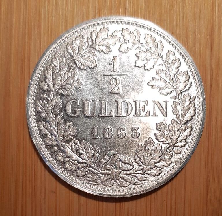 Münze 1/2 Gulden - Friedrich Großherzog von Baden in Sinsheim