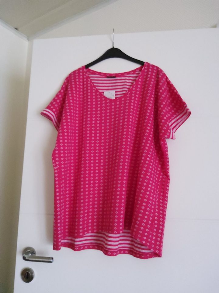 T-Shirt pink/Creme gemustert, Gr. XL,  NEU mit Etikett in Ense