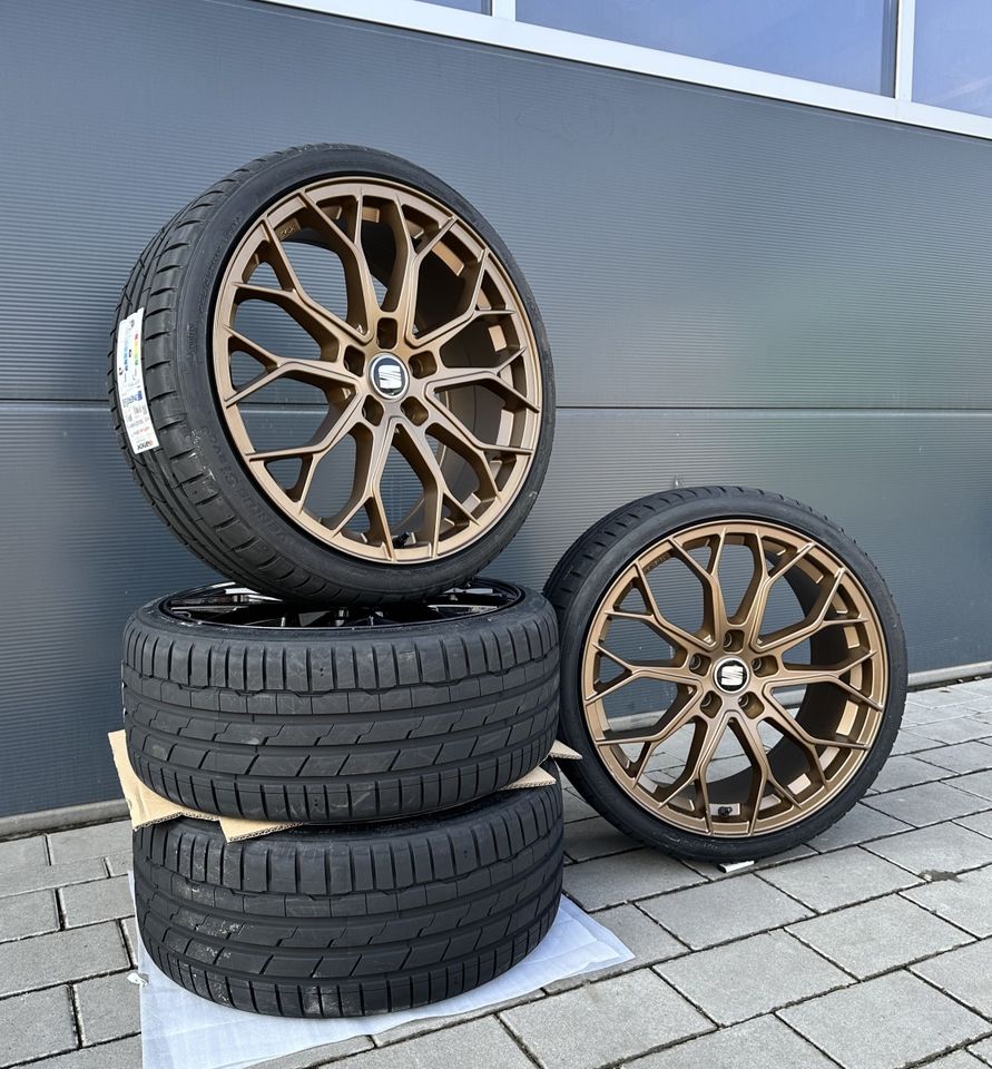 FF Wheels FF01 19 Zoll Sommerräder für Skoda Seat Leon 1P 5F KL Exeo 3R ST FR Altea 5P Octavia 1Z 5E RS VRS Spuerb 3T Felgen Reifen Räder bronze ABE Hybrid Cupra ET45 5x112 Sommerreifen Kompletträder in Neckarsulm