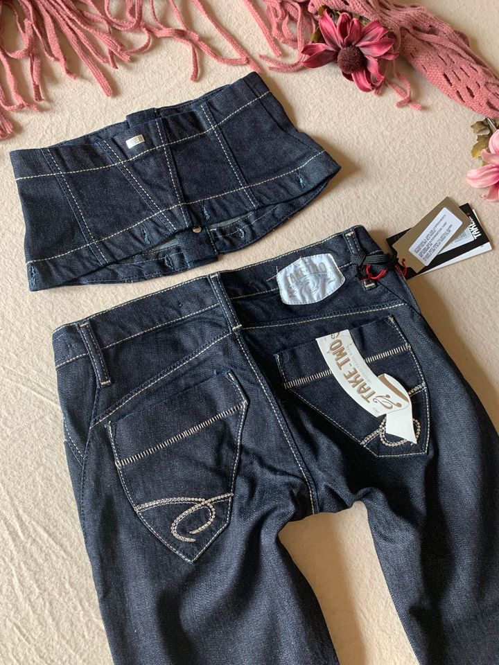 Dunkelblaue Jeans von Take Two, Inch Größe 25/26 in Bargteheide